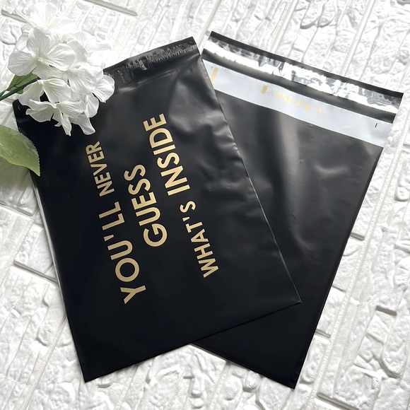 🆕 NEW 10 pcs Black Gold Poly Mailers You'll Never Guess What's Inside 10x13" in - Picture 3 of 7